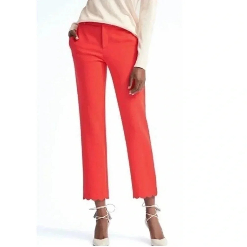 Banana Republic Avery Scallop Hem Pants Orange Size 2